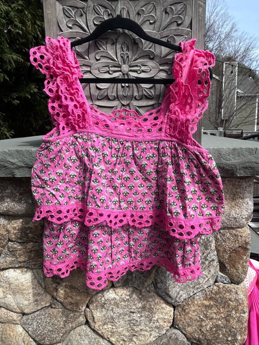 Jennifer & Grace eyelet ruffle tiered top